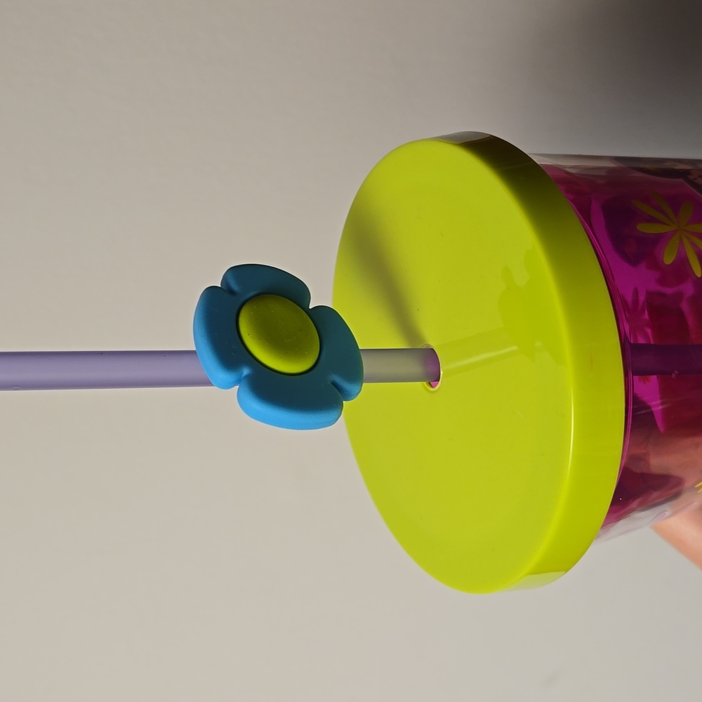 New Disney Lizzie McGuire Tumbler Cup with Straw Cartoon Floral - Picture 4 of 5